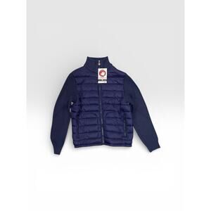 Canada Weather Gear men's puffer jacket with sweater sleeves (NAVY)